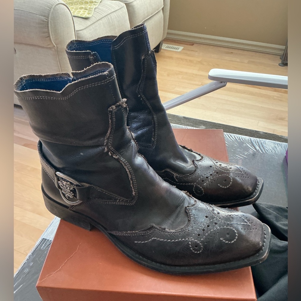 Mark Nason Men's Dark Brown Leather Boots - Size 10